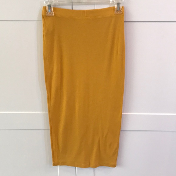 New Mustard yellow high waisted skirt - Picture 2 of 3